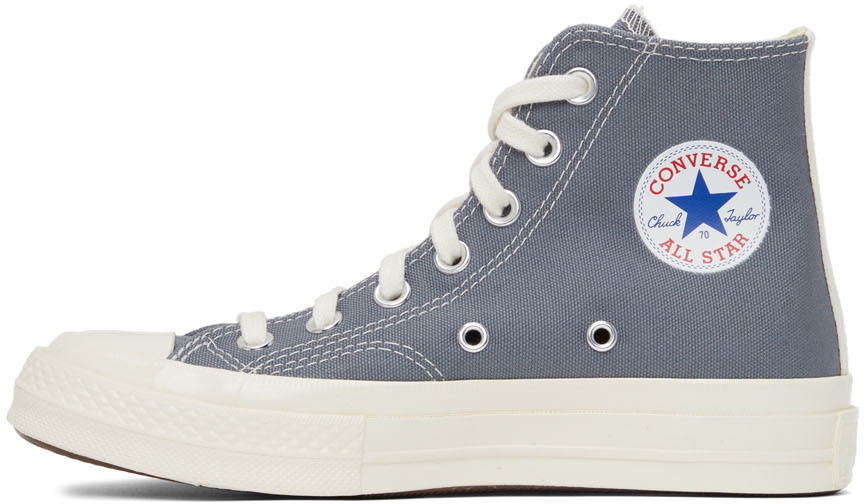 Comme Des Garçons Play Gray Converse Edition Half Heart Chuck 70 Sneakers In Gray