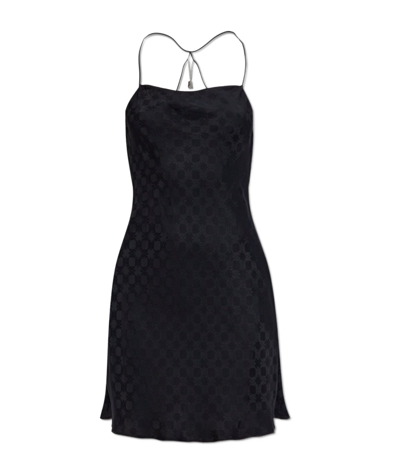 Amiri Monogram-pattern Mini Dress In Black