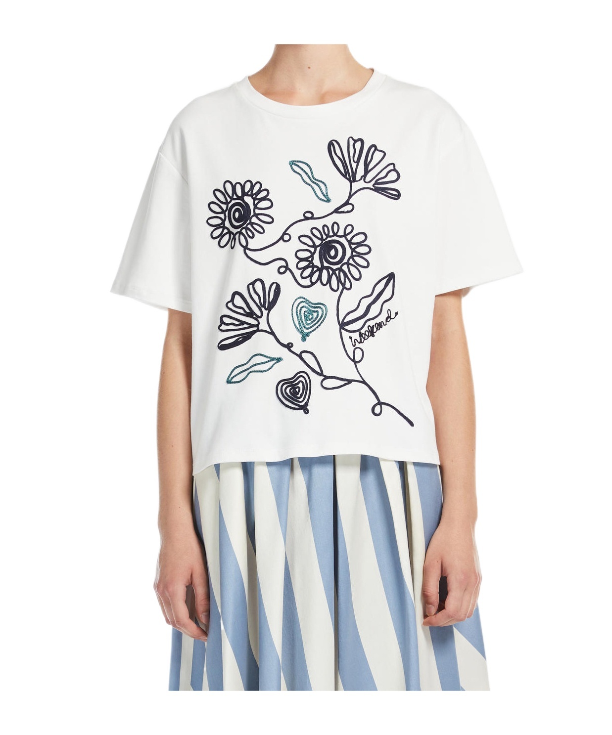 Weekend Max Mara Lecco T-shirt In White Cotton In White