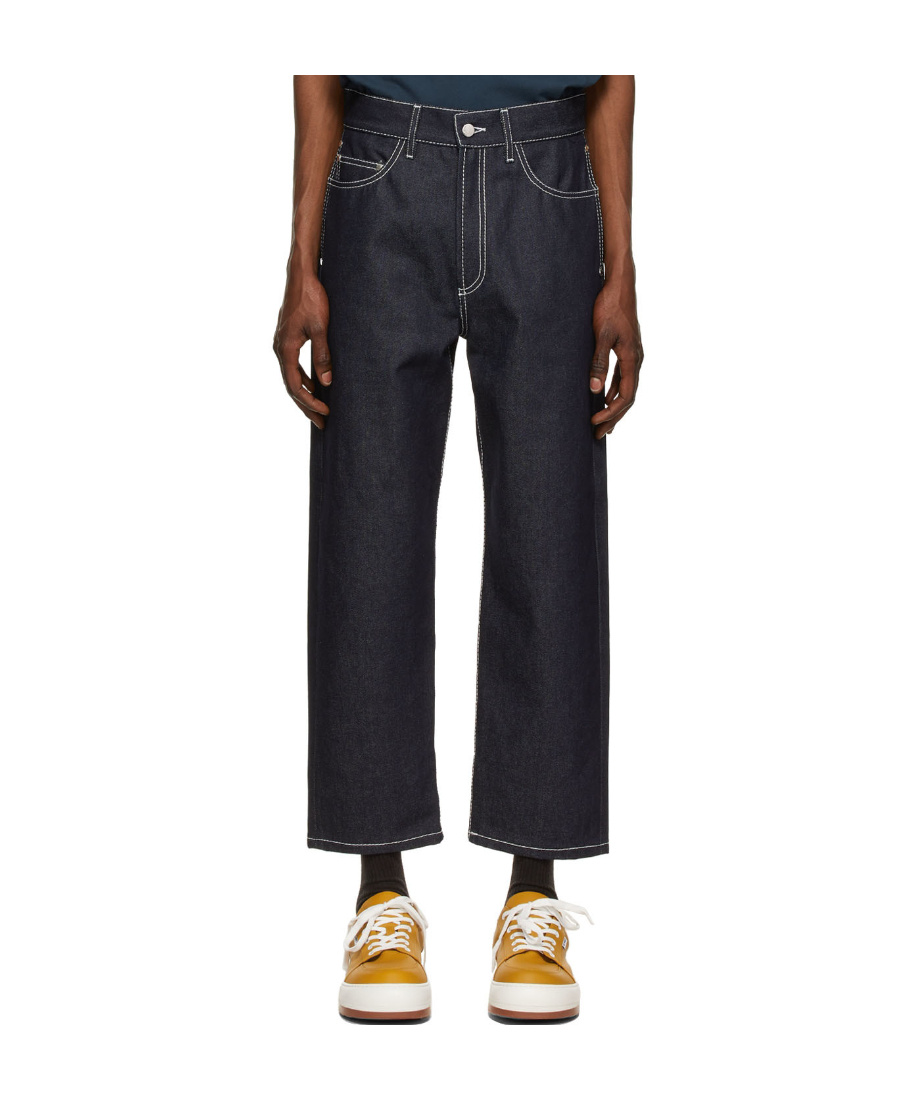 Sunnei Contrast Stitching Jeans In Black