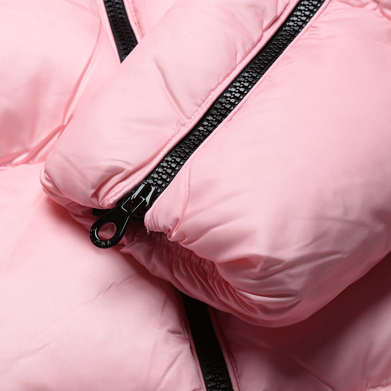 Duvetica Long Sleeved Hooded Down Jacket In Pink