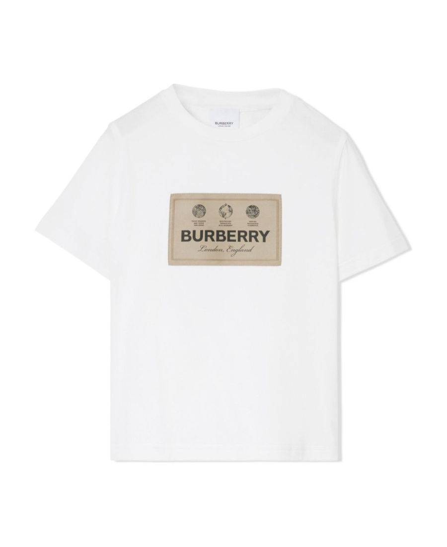 Burberry Kids' Label-print Cotton T-shirt In Green