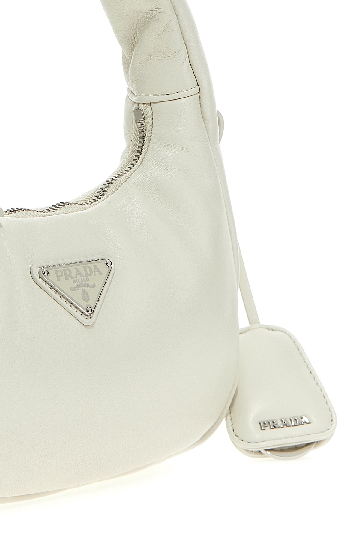 Shop Prada Logo-plaque Padded Tote Bag In White