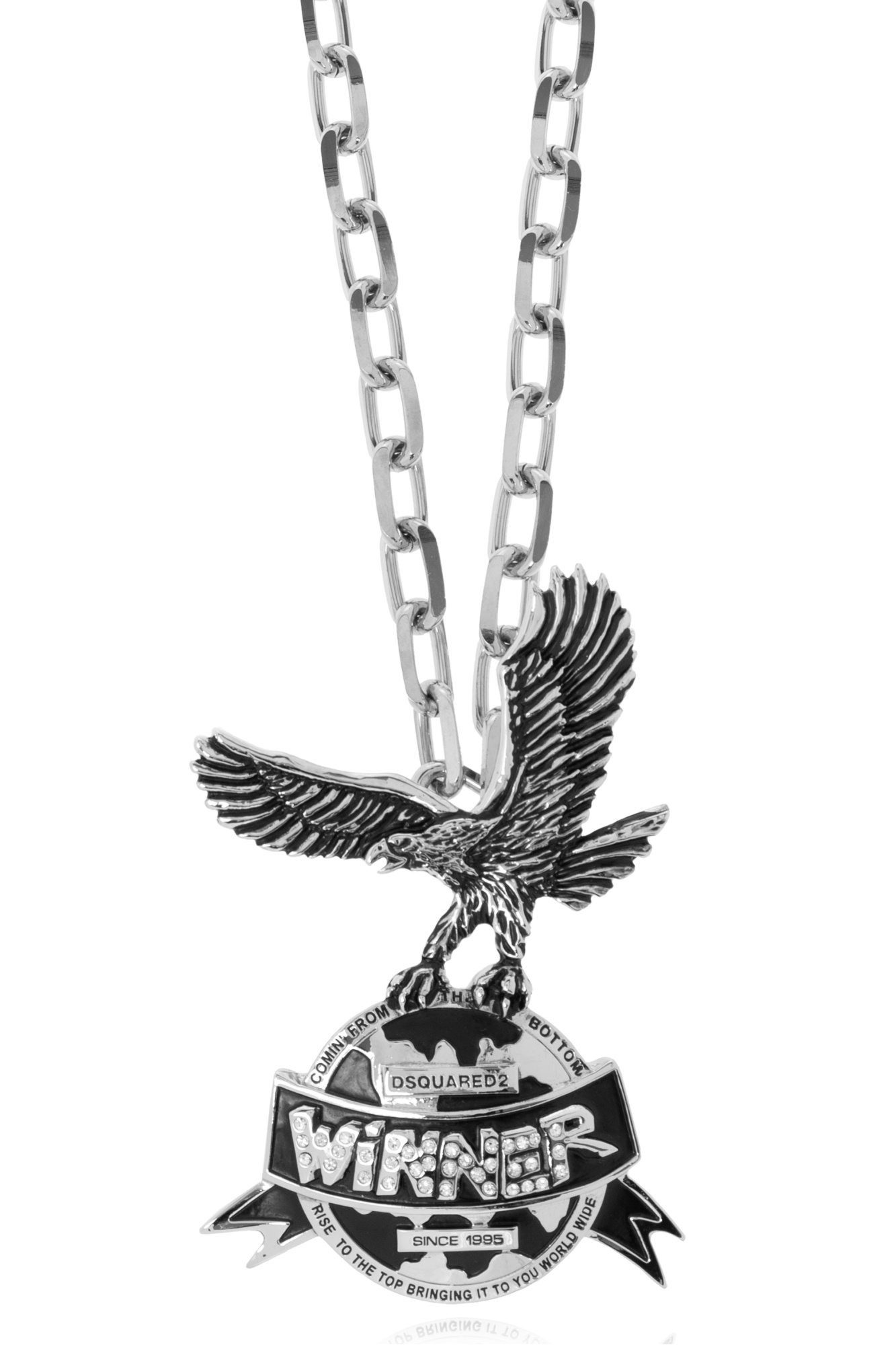 Dsquared2 Logo Charm Necklace In Gray
