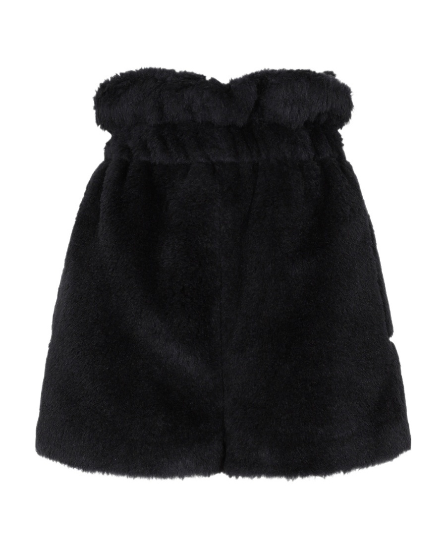 Max Mara Logo Plush Shorts In Black
