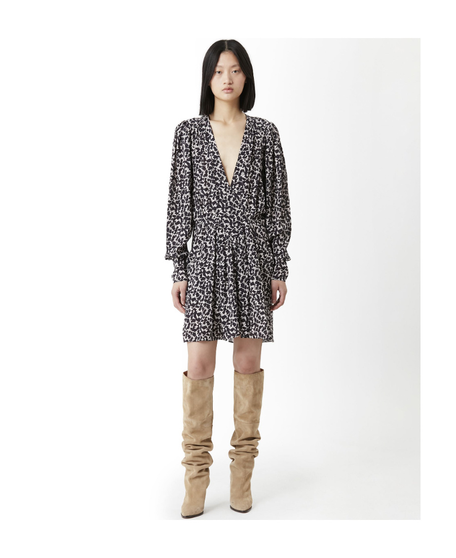 Isabel Marant Étoile Arone Patterned Dress In Black
