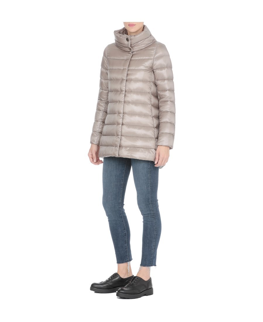 Herno Funnel-neck Padded Coat In Nude