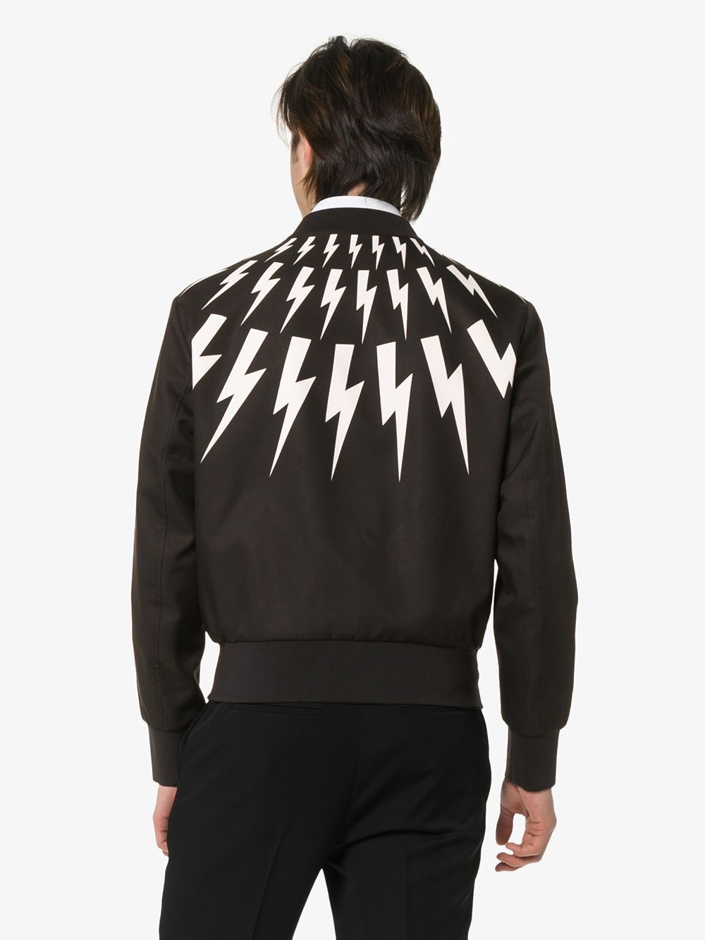 Neil Barrett Long-sleeved Zipper Casual Jacket In Black