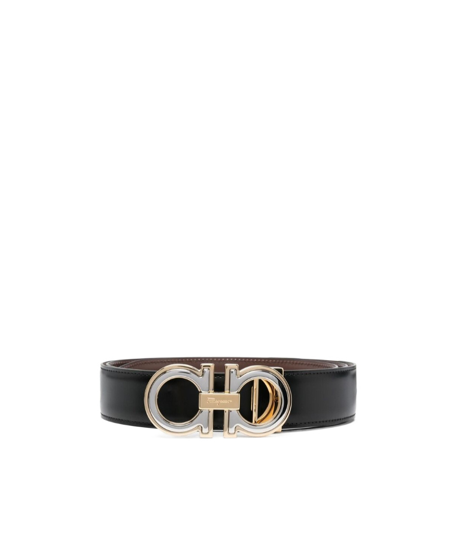 FERRAGAMO SALVATORE FERRAGAMO LOGO ENGRAVED GANCINI-BUCKLED BELT