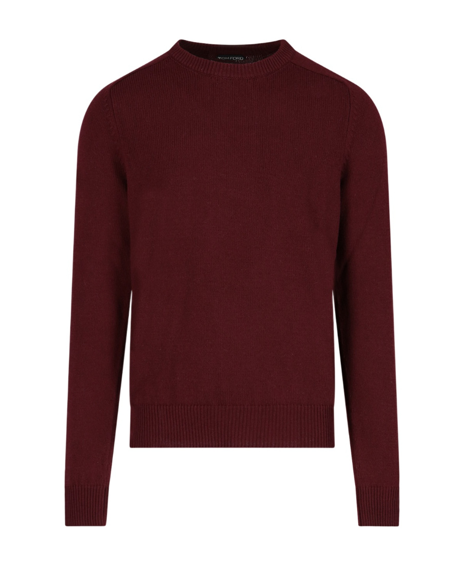 Tom Ford Mens Cocoa Crewneck Ribbed Cashmere-knit Jumper In Brown