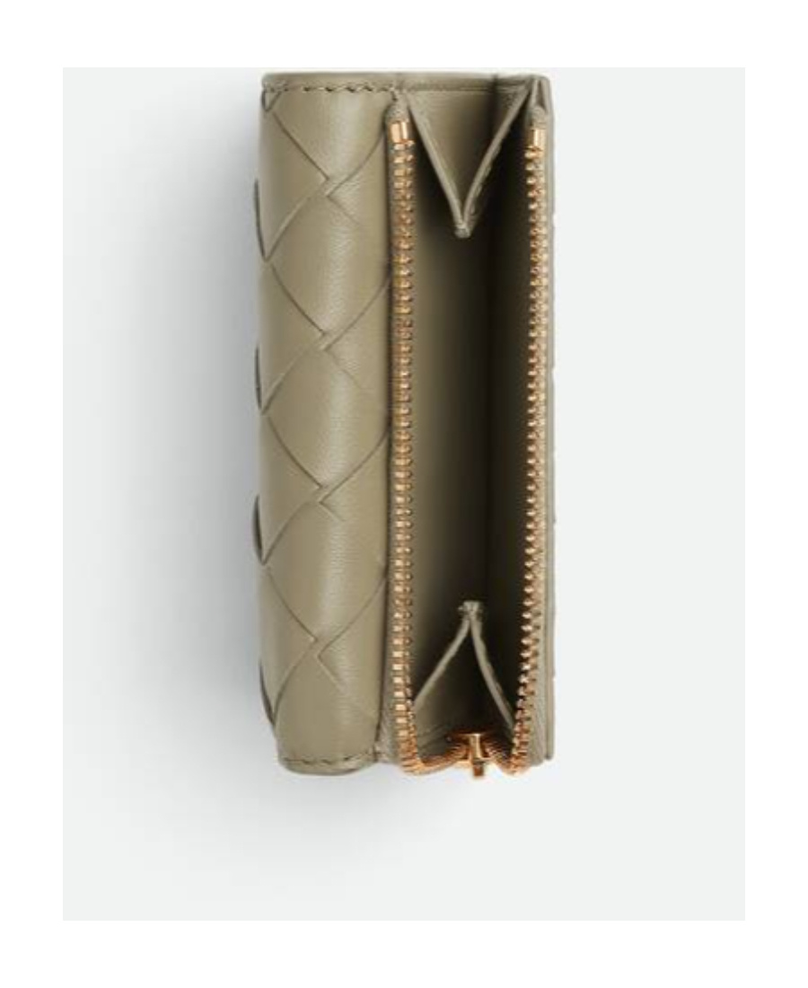 BOTTEGA VENETA SMALL INTRECCIATO TRI-FOLD ZIP WALLET