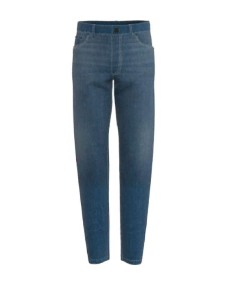 Burberry Wide-leg Cotton Jeans In Blue