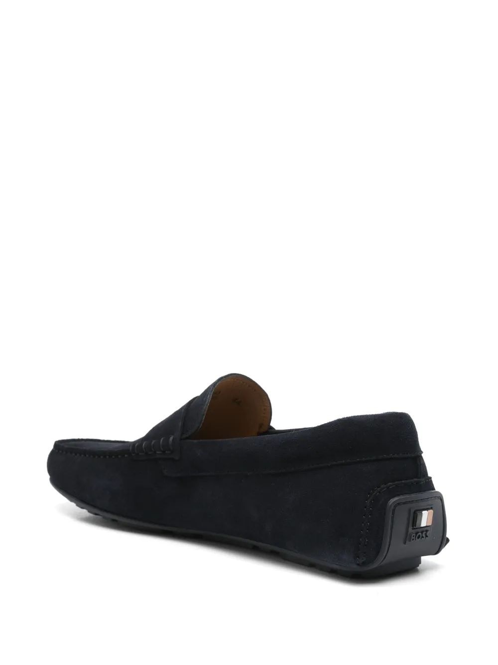 Hugo Boss Suede Loafers In Black