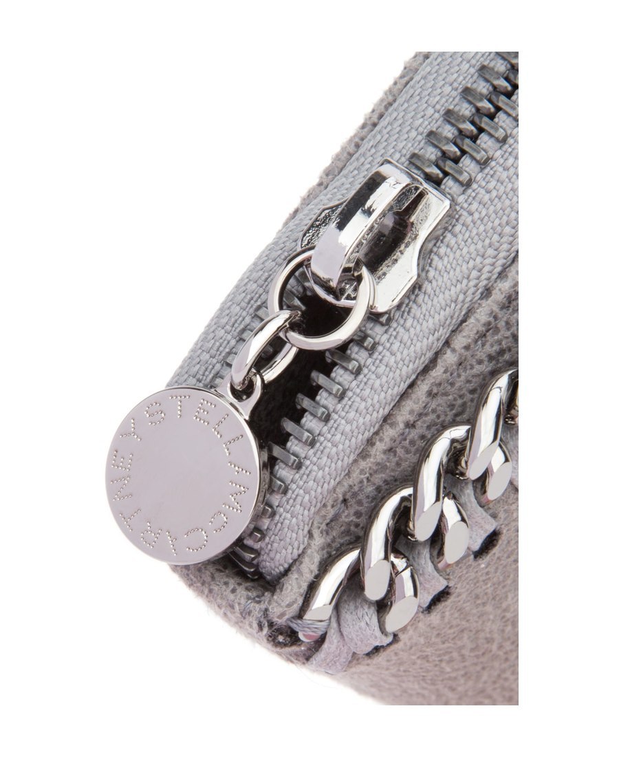 Stella Mccartney Falabella Chain Detail Zip-around Wallet In Gray