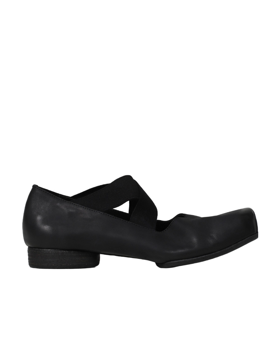 Uma Wang 23mm Square-toe Leather Ballerina Shoes In Black