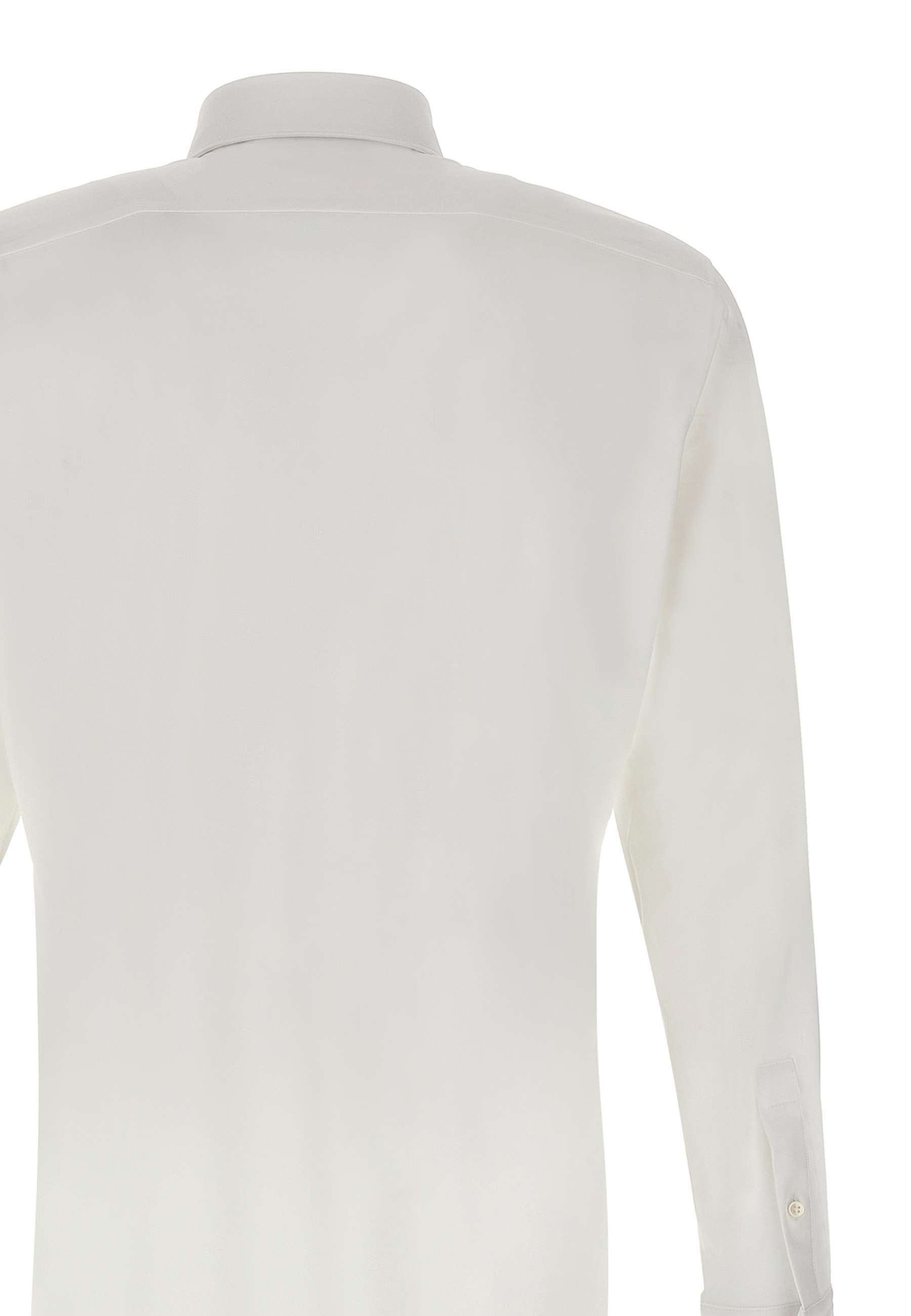 Hugo Boss Slim Fit Men's Viscose Shirt With Three-button Cuffs In White