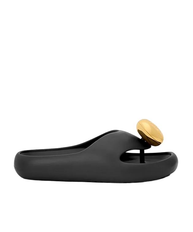 Loewe Pebble Patent Toe-post Slide Sandals