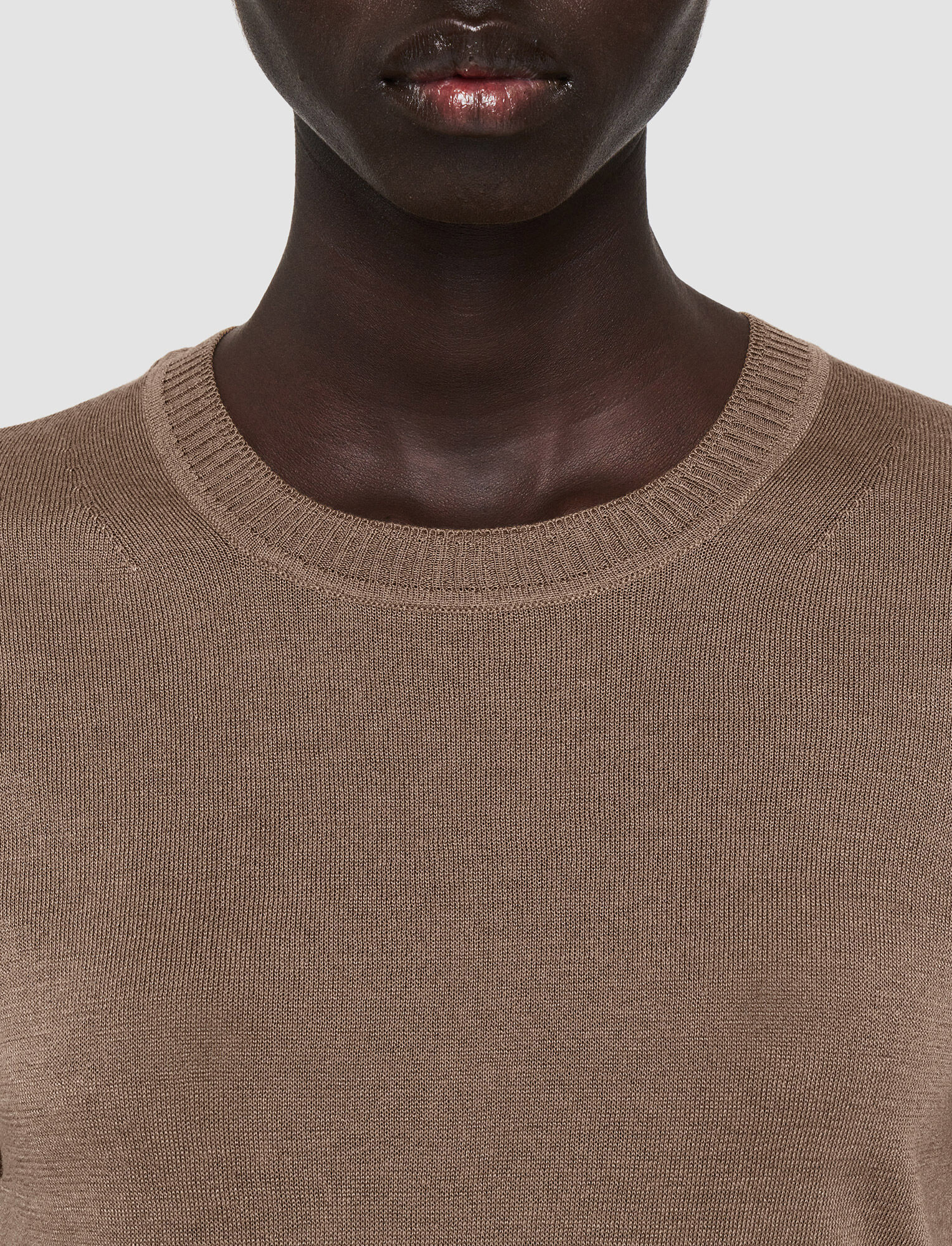 Shop Joseph Short-sleeves Fine-knit Jumper In Brown