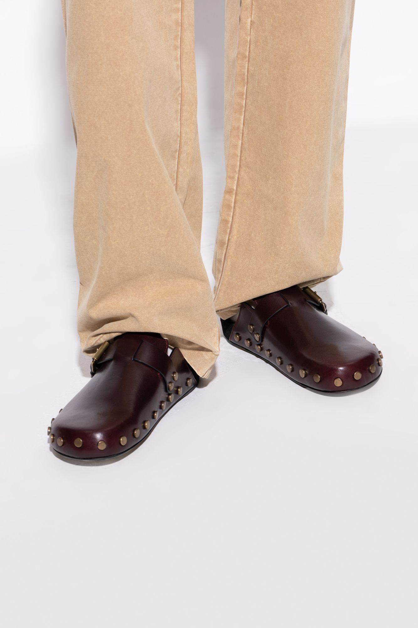 Isabel Marant Buckle-fastening Studded Slip-ons In Black