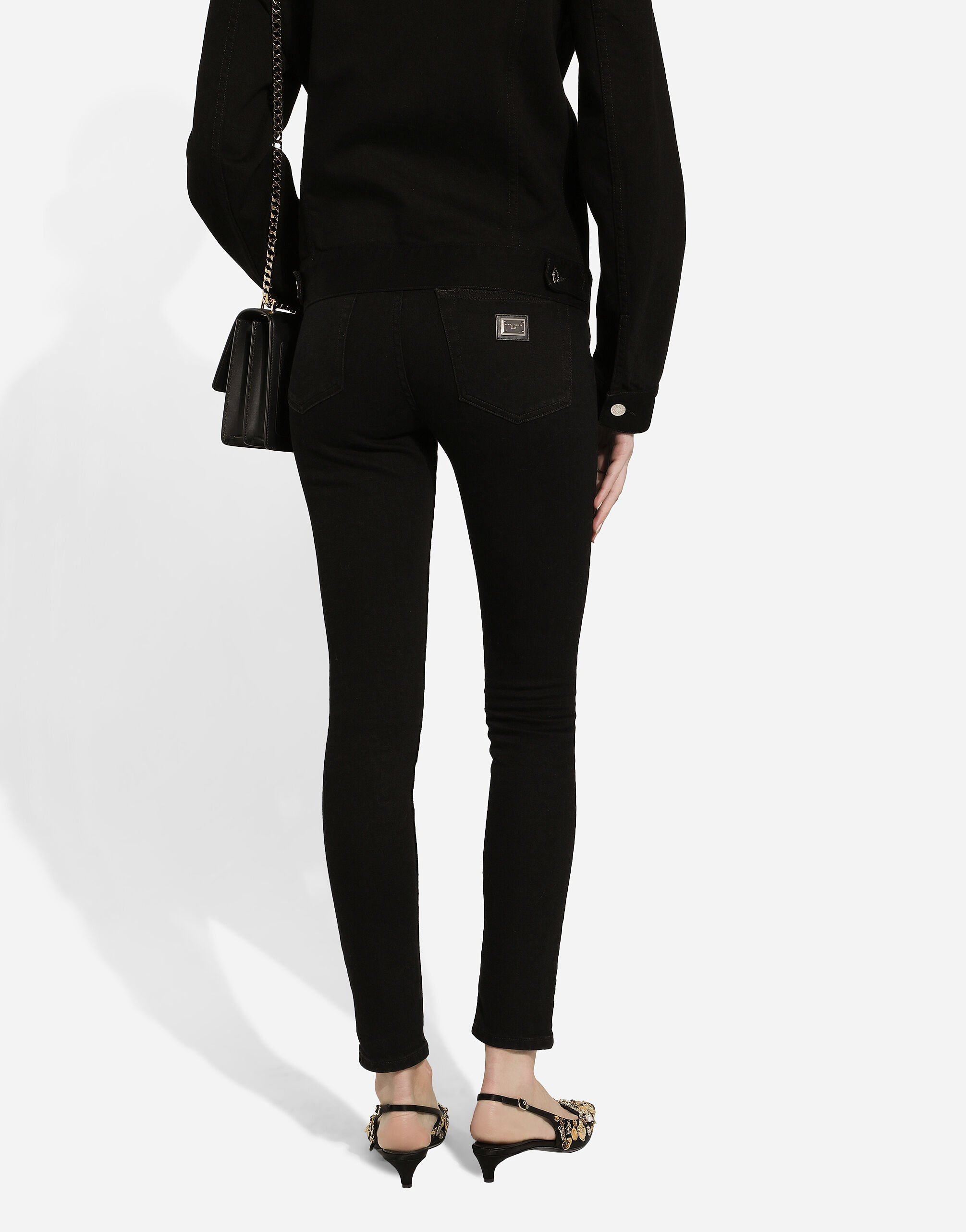 Dolce & Gabbana Logo Denim Pants In Black