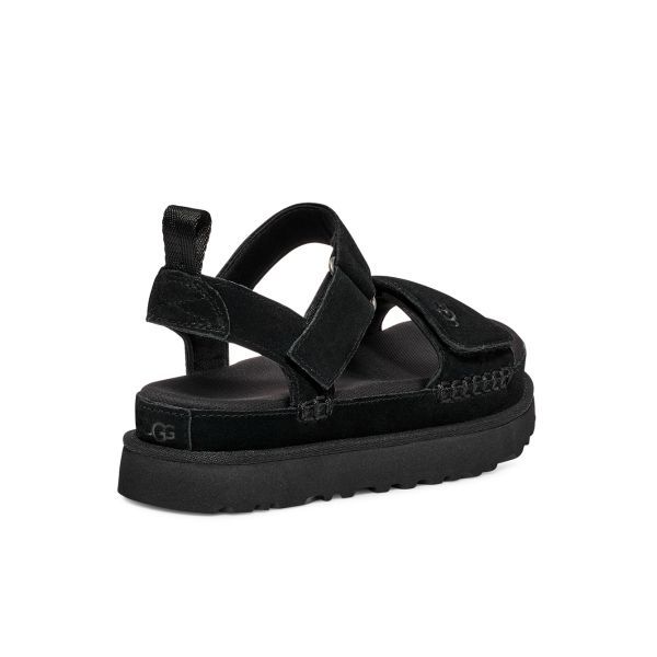 Ugg Logo Flat Sandals In Black