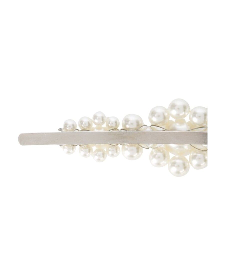 Simone Rocha Pearl Embellished Hair Clip In White