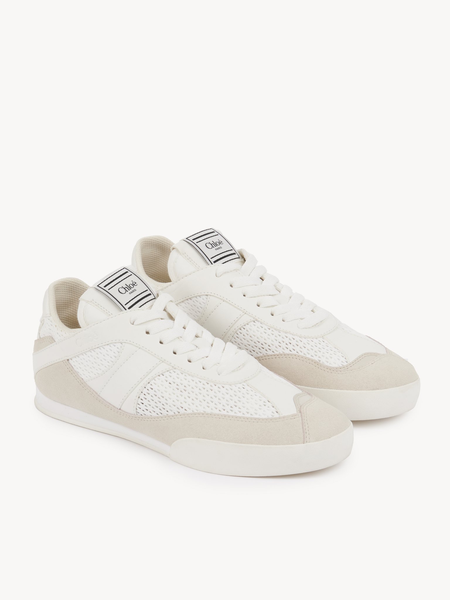 Shop Chloé Kick Lace-up Sneakers In White
