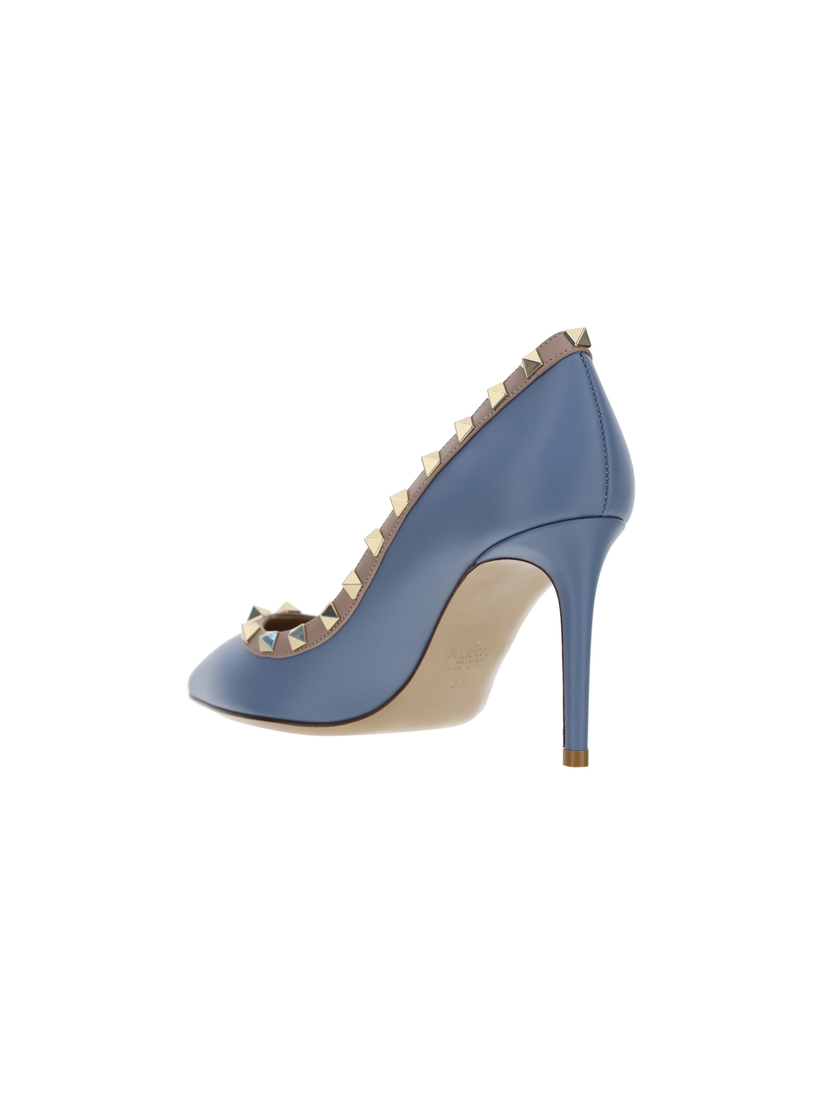 Valentino Garavani Rockstud Pointed-toe Pumps In Blue