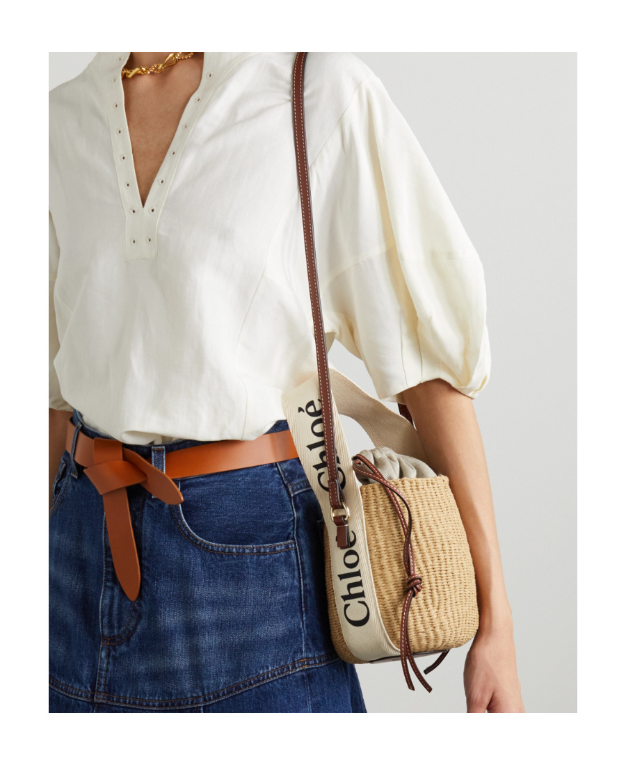 Chloé Small Woody Bucket Top Handle Bag In Brown