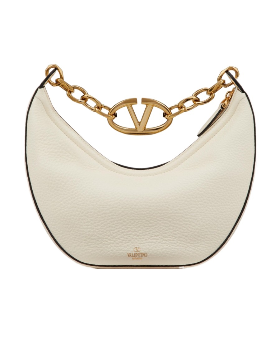 Valentino Neutral Vlogo Moon Small Shoulder Bag In White