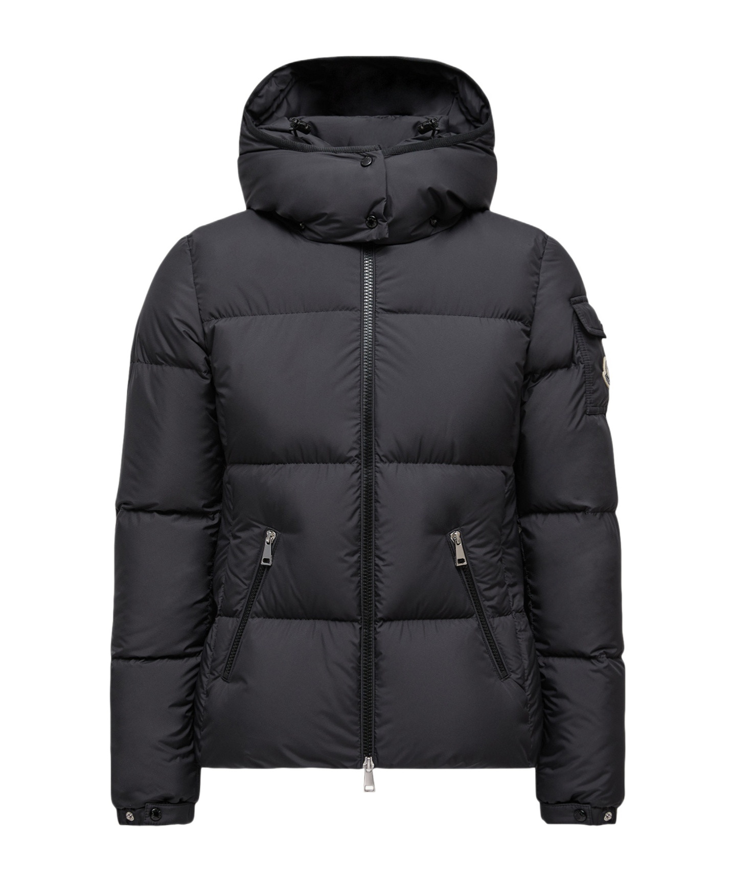 Moncler Fourmines Hooded Short Down Jacket In Black