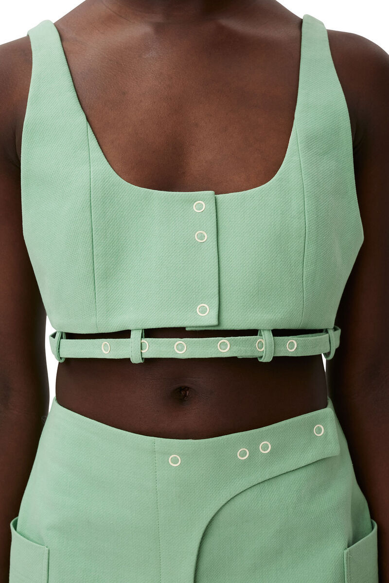 Ganni Synthetic Fibers T-shirt In Green