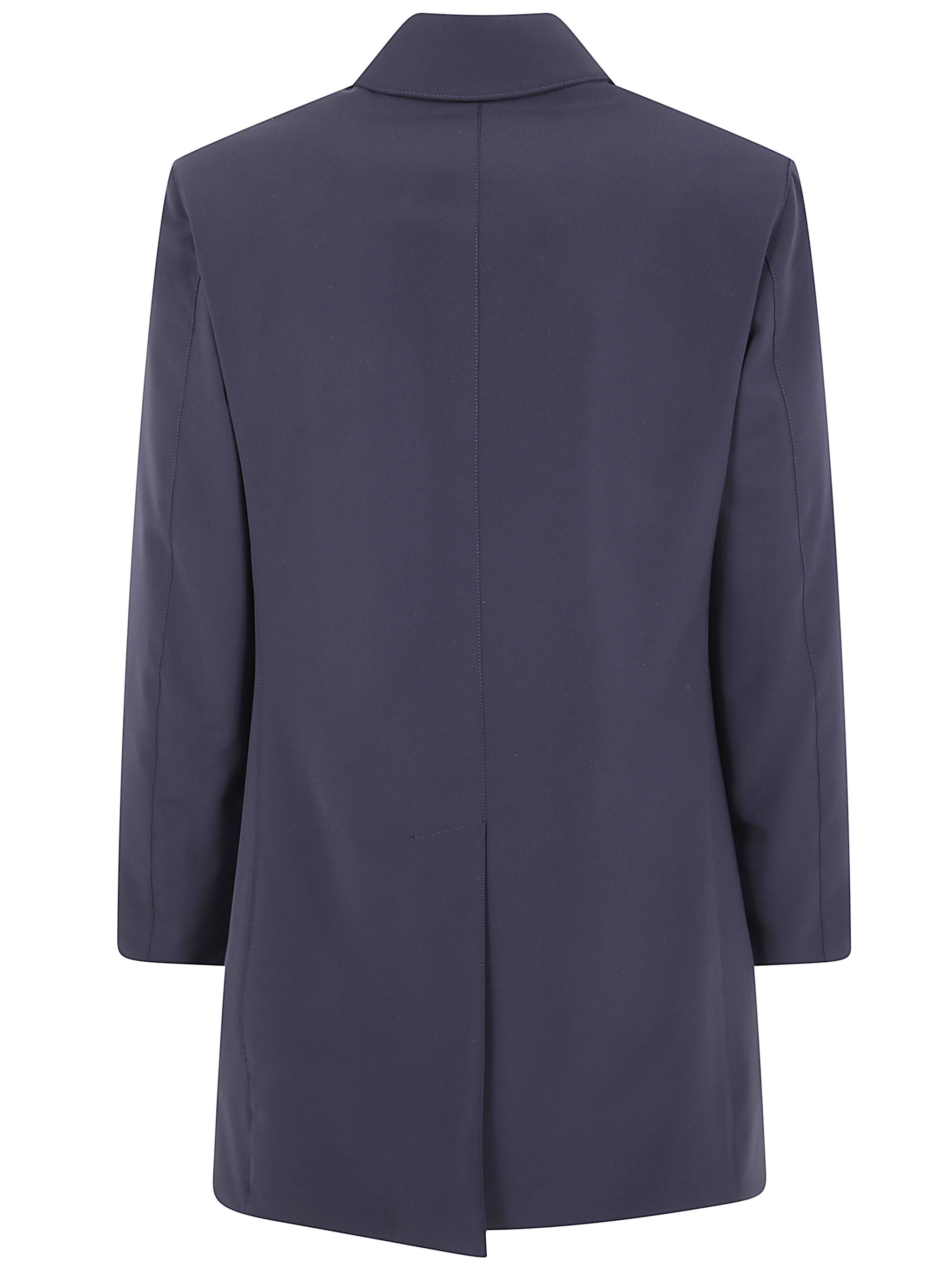 Aspesi Long Sleeve Raincoat Featuring Front Pockets In Blue