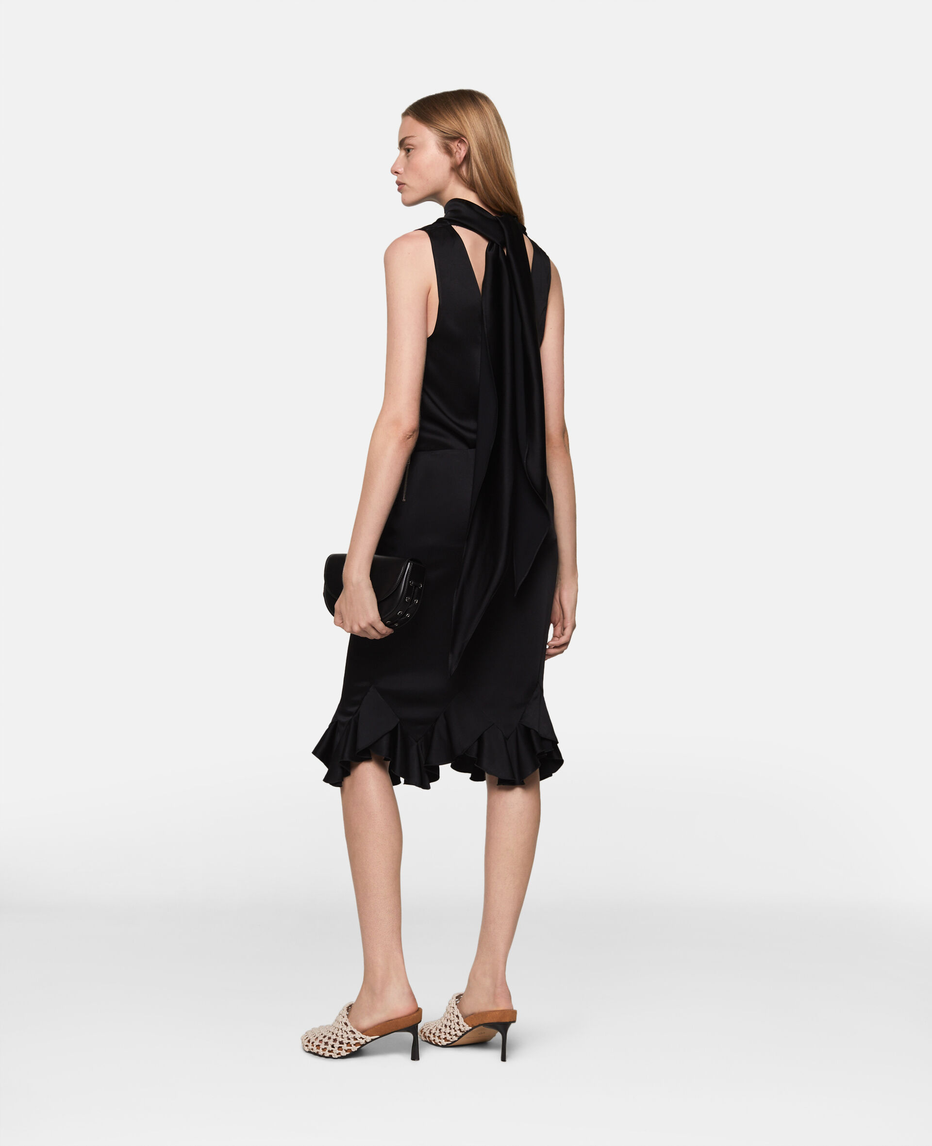 Stella Mccartney Ruffled-hem Midi Skirt In Black