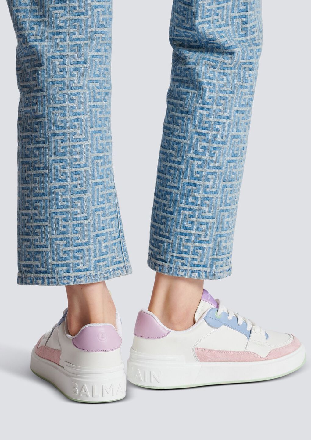 Balmain B-court Flip Sneakers In White