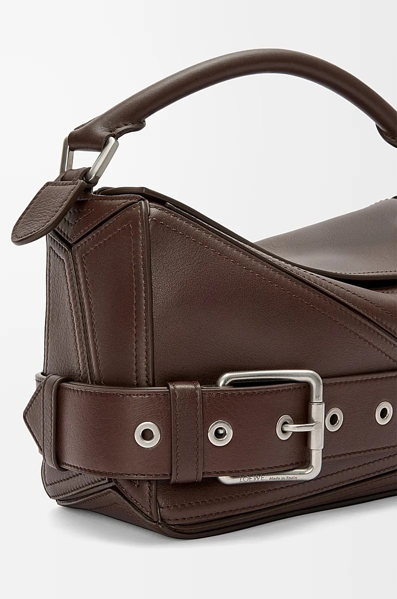 Loewe Puzzle Biker Top-handle Bag In Shiny Leather