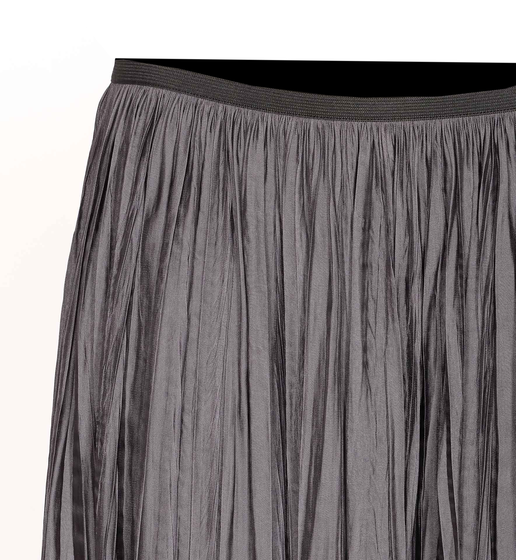 Roberto Collina Pleated Elasticated-waist Midi Skirt In Gray