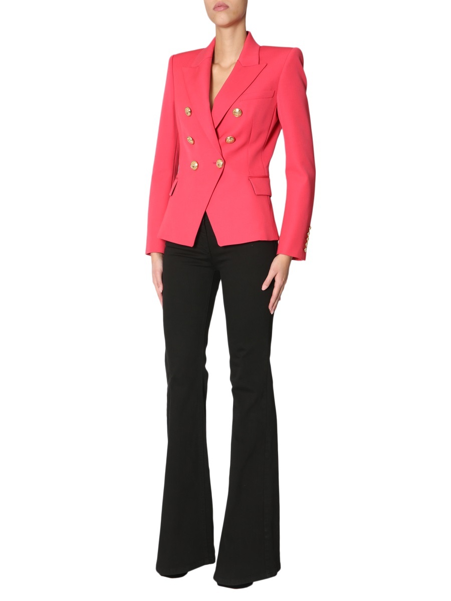 BALMAIN EMBOSSED BUTTON-DOWN SUIT COAT