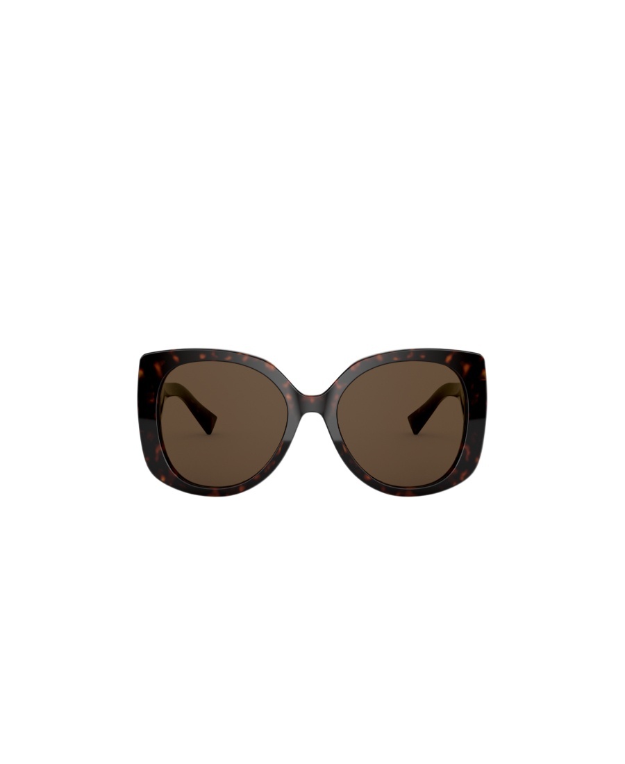 Versace Thick-framed Sunglasses In Brown