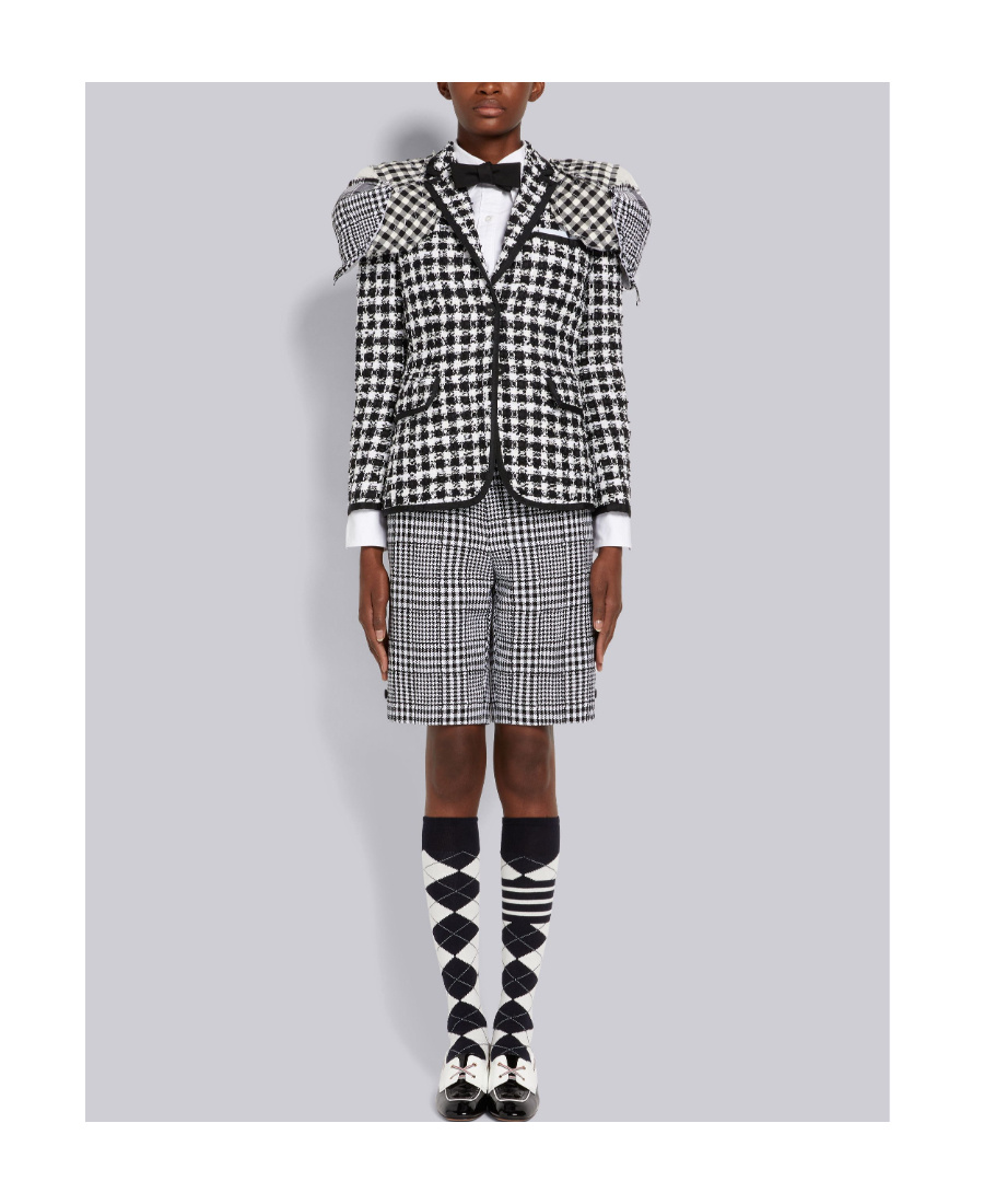 Thom Browne Check-pattern Shorts In Black