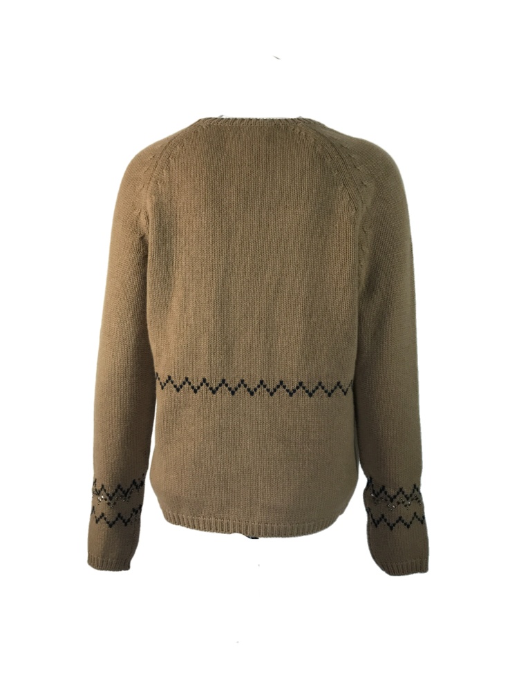 Max Mara Long-sleeved Knitted Sweater In Green