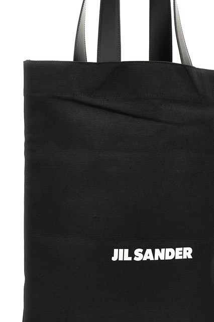 Jil Sander Flat Shopper Large Shopping Bag In Black