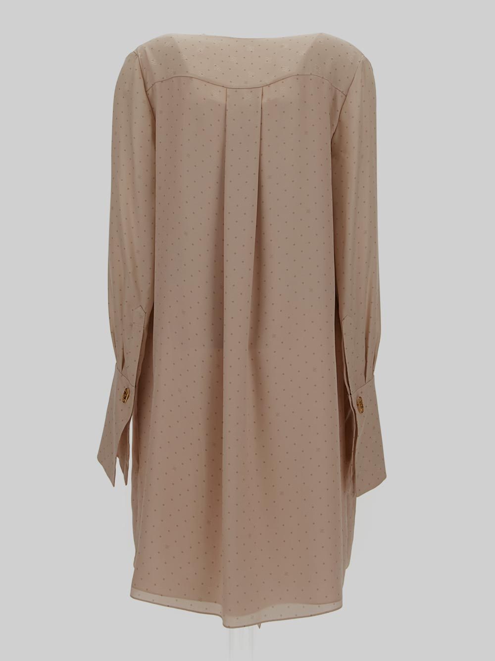 Fendi V-neck Draped Asymmetric Dress In Brown