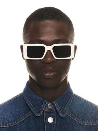 Off-white Milano Rectangle-frame Sunglasses In Black