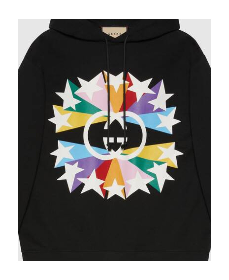 Gucci Interlocking G Graphic-print Hoodie In Black