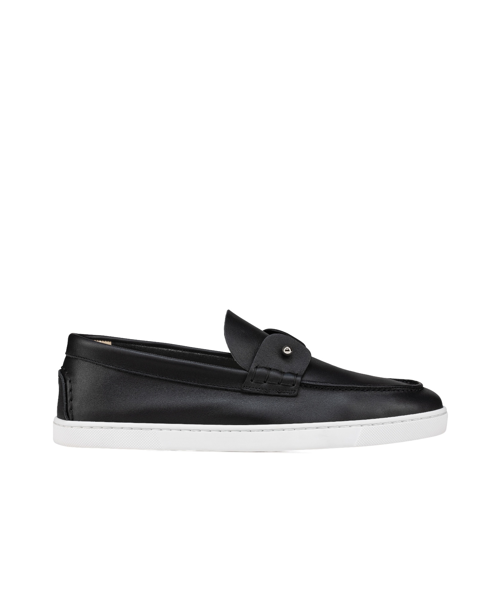 Christian Louboutin Chambeliboat Leather Boat Shoe In Black