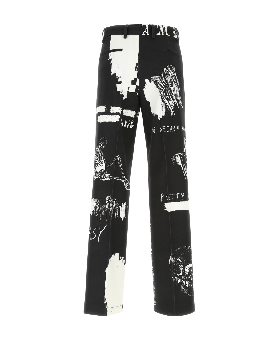 Amiri Graphic-print Straight-leg Trousers In Black