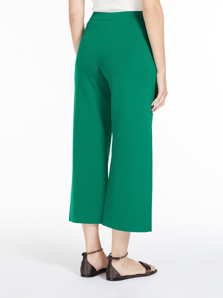 Max Mara Nine-point Casual Pants In Green