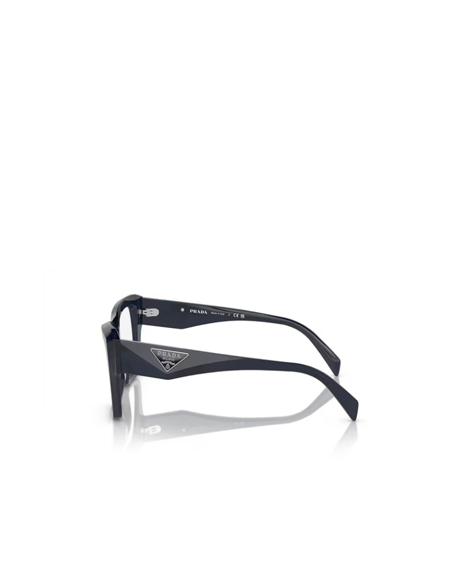 Prada Pr 09zv Blue Transparent Glasses In Black