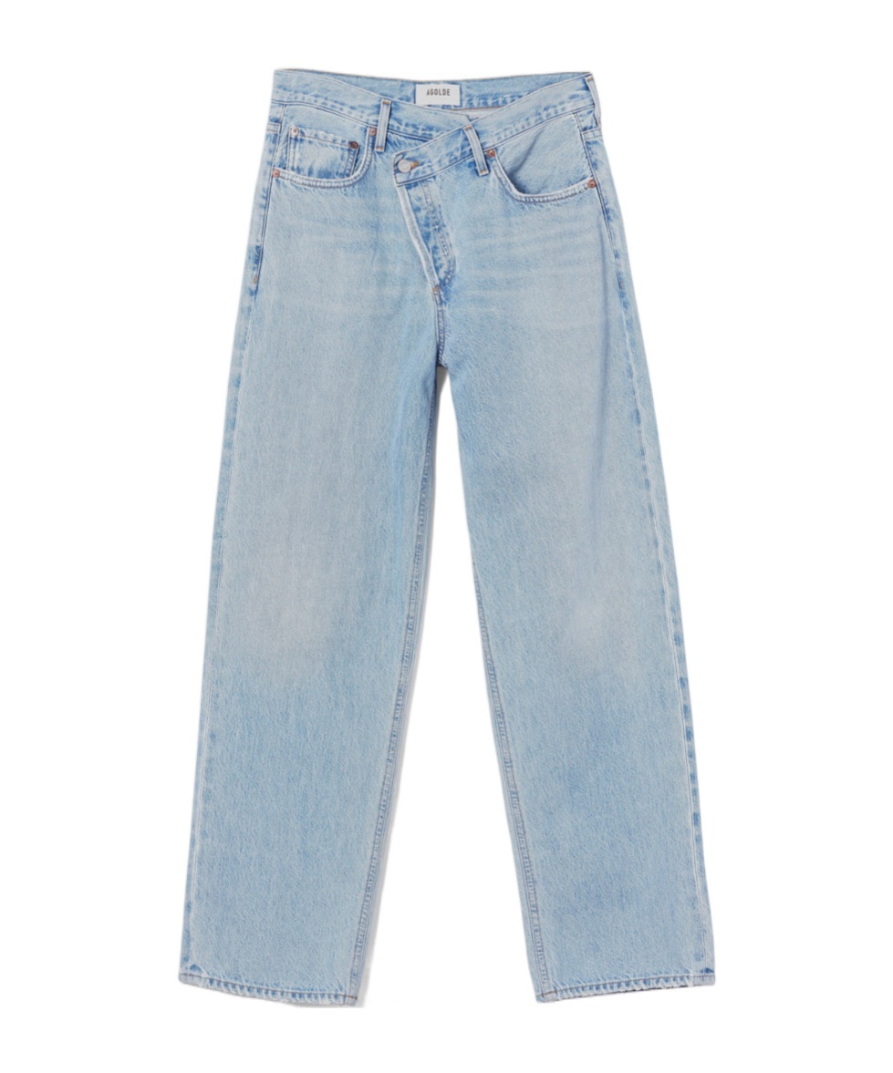Agolde Criss Cross Straight-leg Jeans In Blue